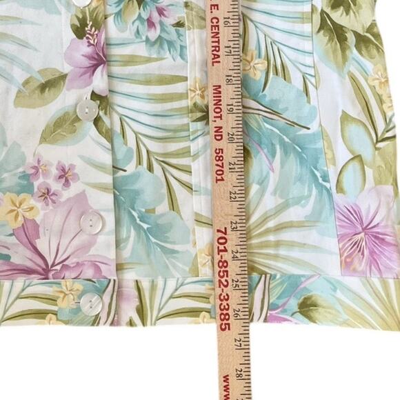 Alfred Dunner Jean Jacket Women's Size 16 White Tropical Floral Cotton Stretch - Picture 8 of 10